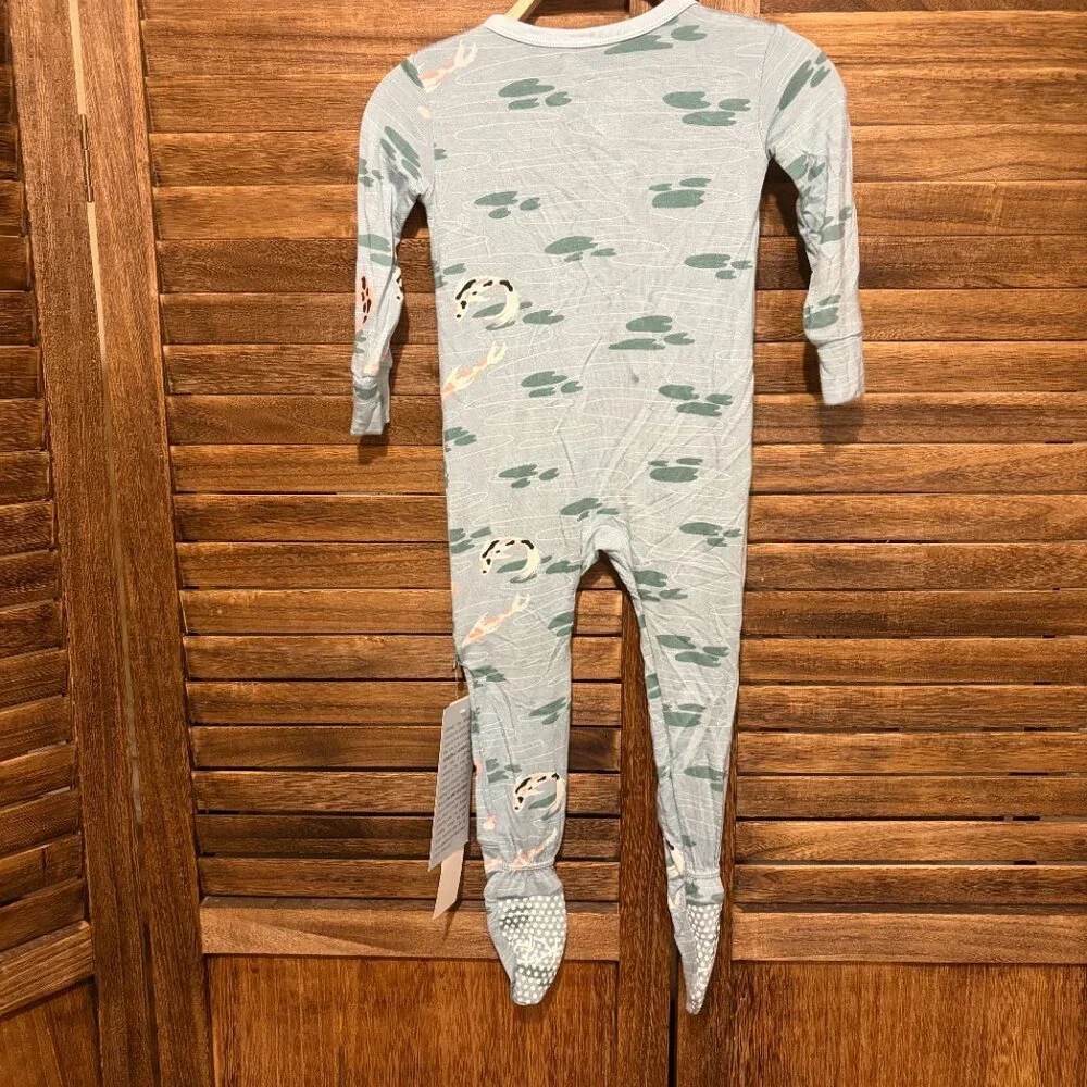 Kickee Pants Kids Long Sleeve Snap Footie Pajama Jade Koi Pond